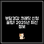 부담경감 크레딧 신청 방법｜2025년 최신 정리