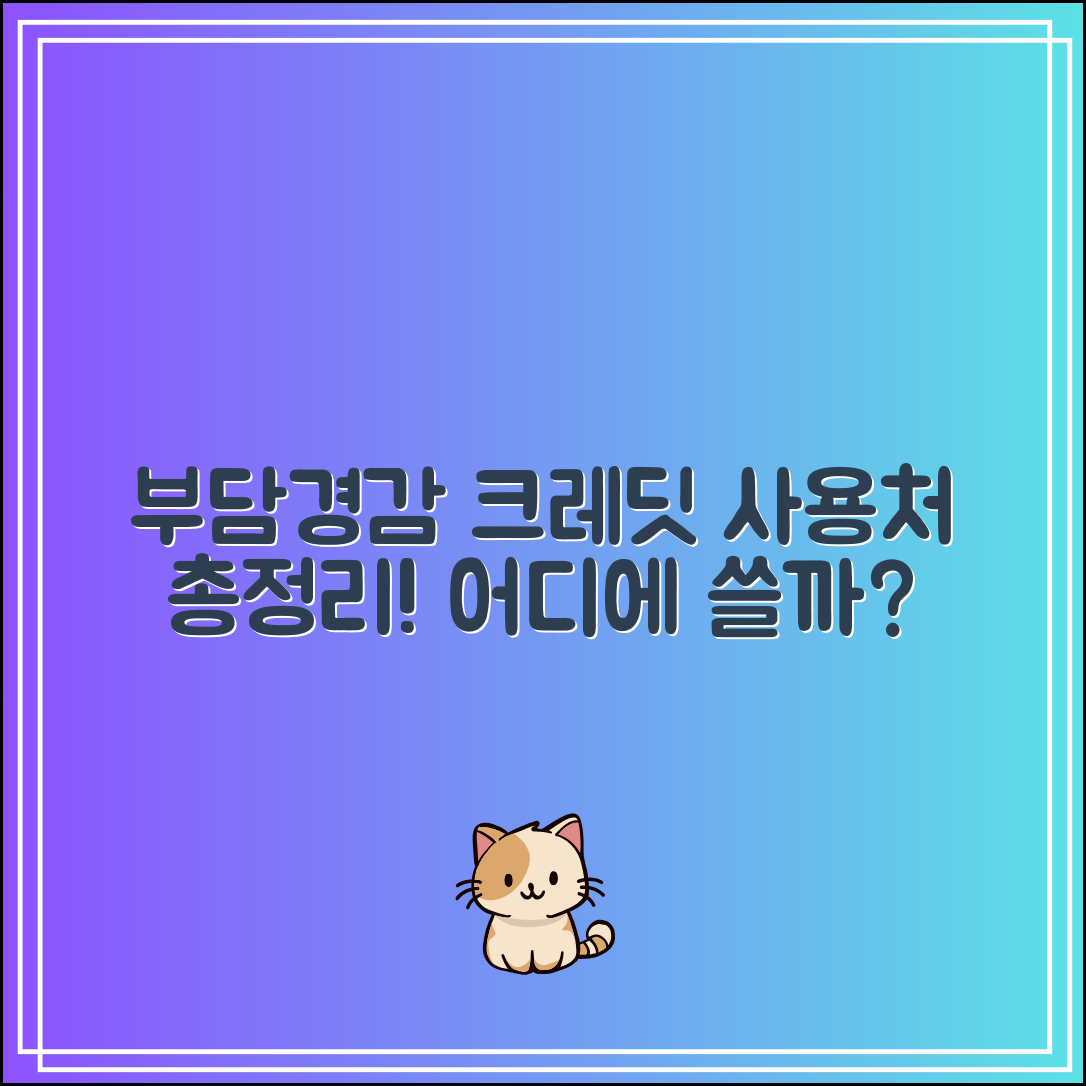 부담경감 크레딧 사용처 총정리|어디서 쓸 수 있을까?