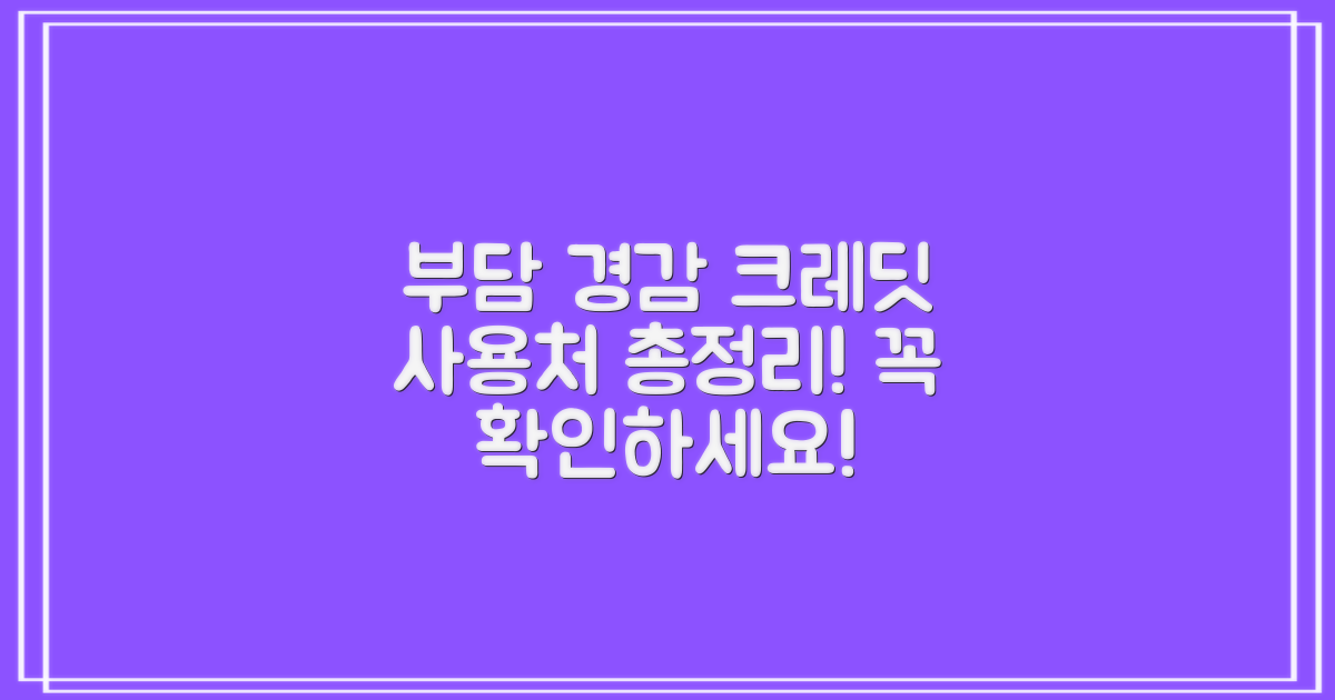부담경감 크레딧 사용처 총정리