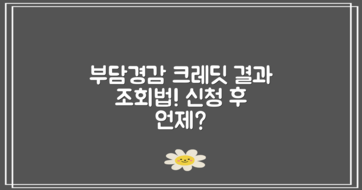 부담경감 크레딧 결과 조회 방법신청 후 언제 나와?